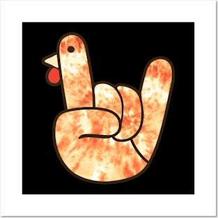 Rock Sign Turkey Hand Tie Dye Thanksgiving Autumn Men Women Posters and Art